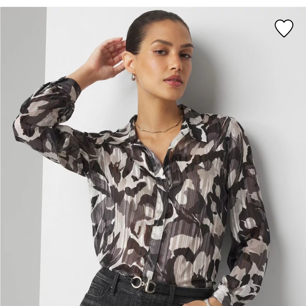 Abstract Print Shirt withh shadow stripe